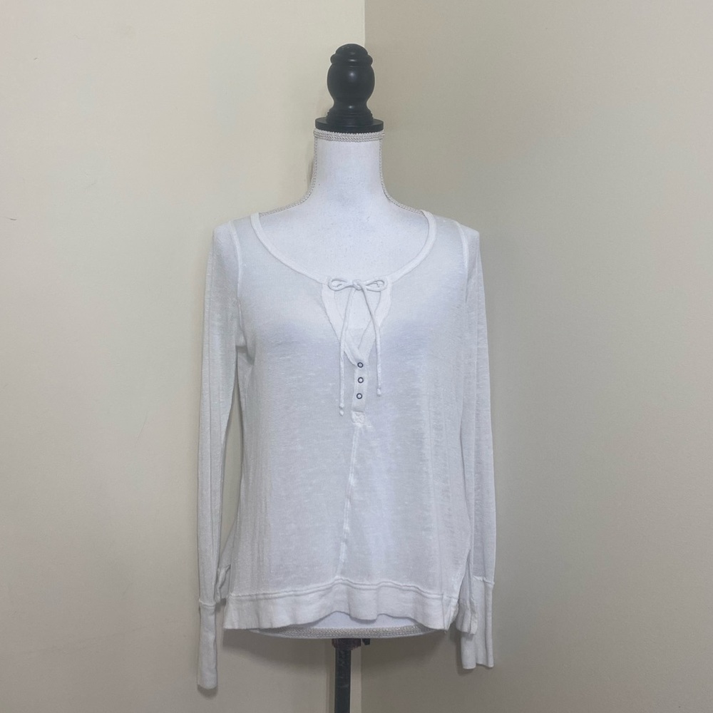 Free People We the Free || Woman’s Affogato Hacci Henley size Medium - Picture 3 of 10